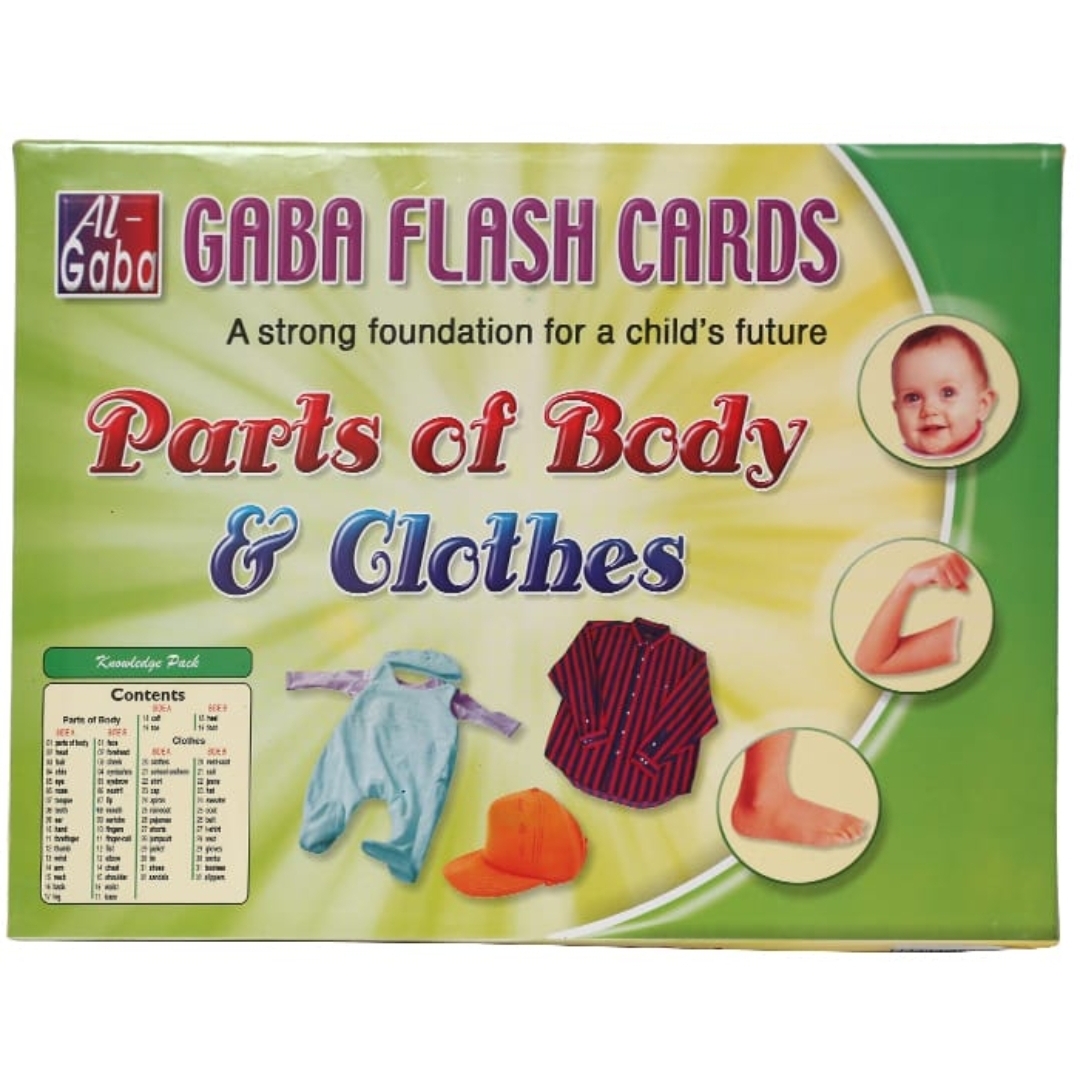 Parts of Body and Clothes Flash Cards