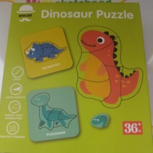 Dinosaur Puzzle Pack of 10 with Wipe and Clean