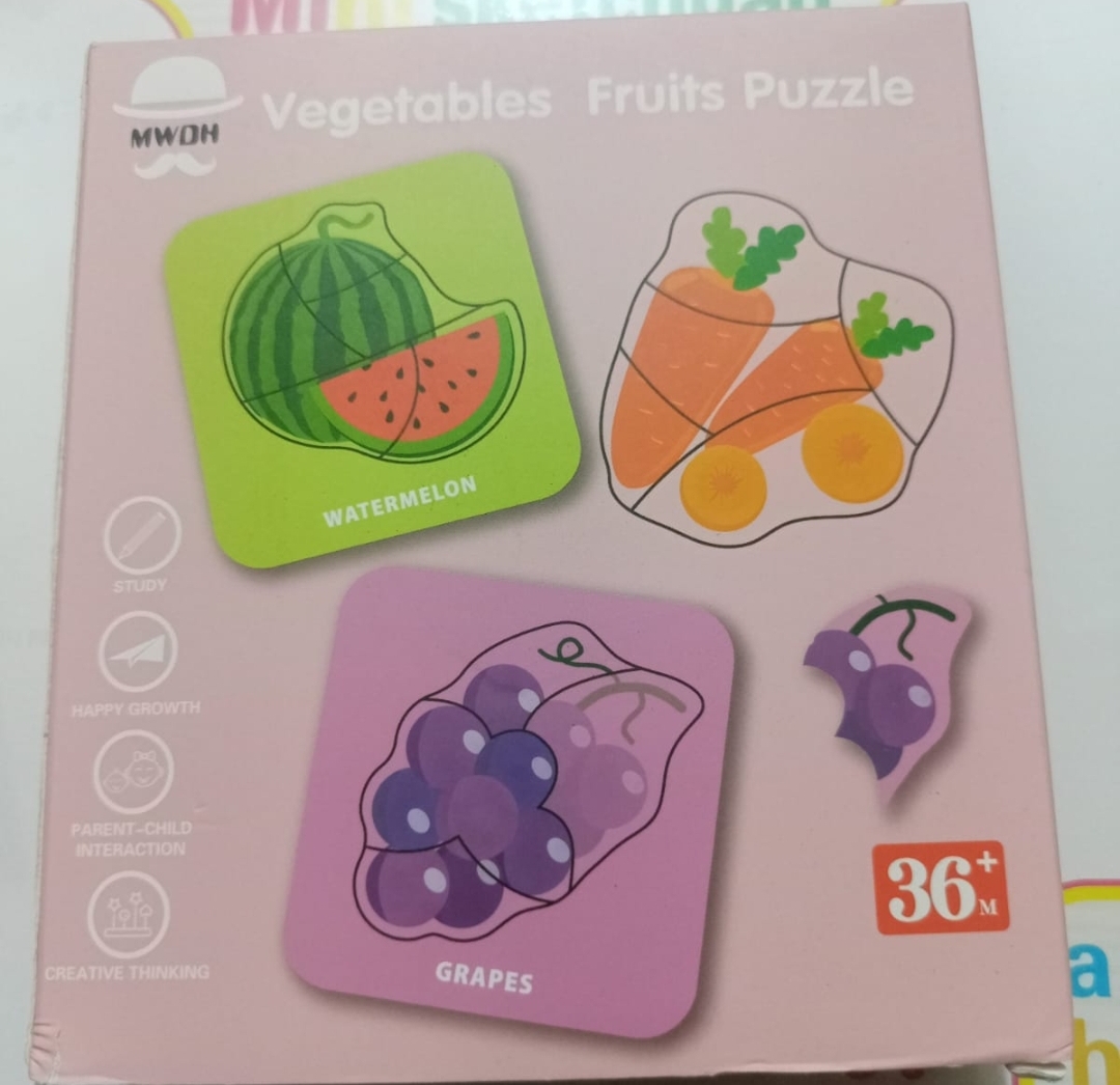Vegetables and Fruits Puzzle Pack of 10