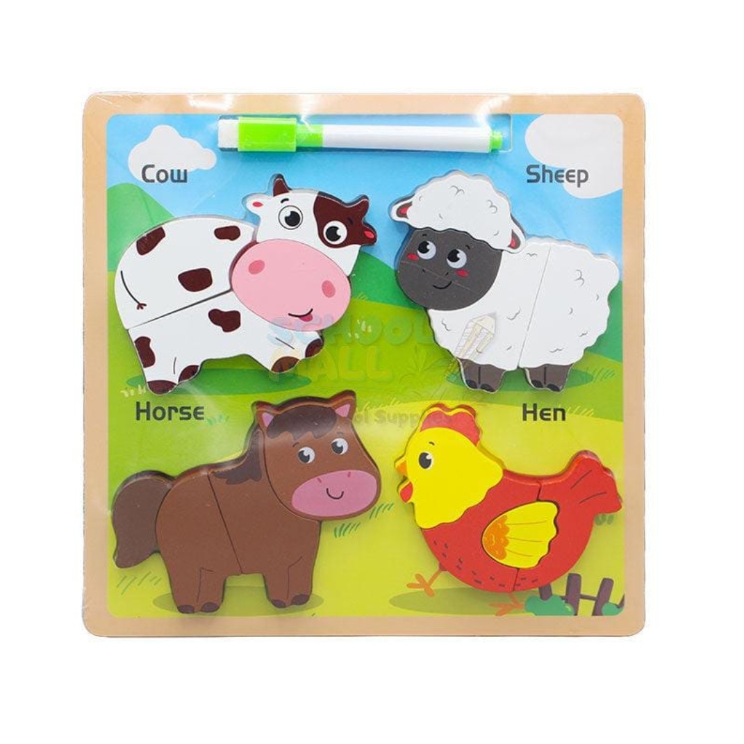 Wooden 3D Puzzle and Drawing Board