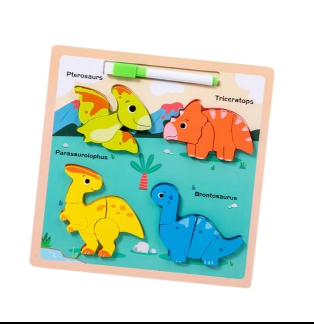 Wooden 3D Puzzle and Drawing Board