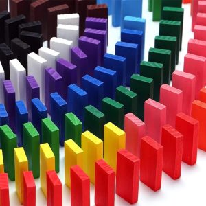 50 PCs Wooden Colorful Dominos