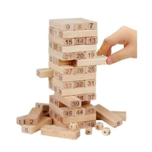 54 Piece Wooden Blocks Stacking Game