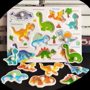 Dinosaur Wooden Knob Board