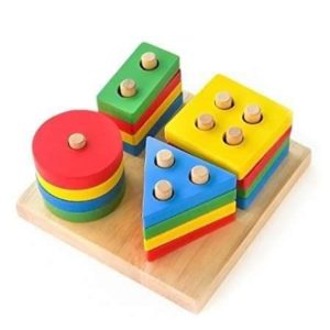 Four Columns Geometric Shapes Sorter without Box