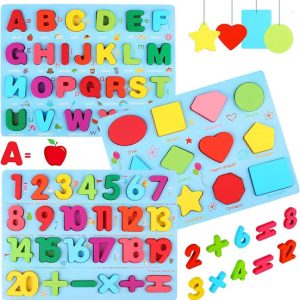 Wooden 3D Board ABC, Shapes, Counting