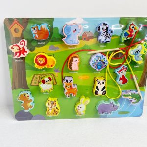 Wooden 3D Puzzle Lacing Board