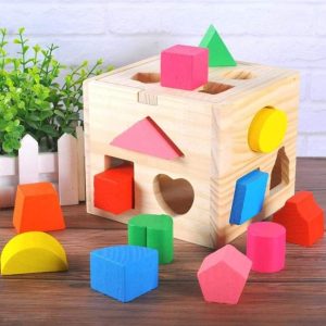 Wooden Cube Box Shape Sorter