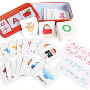 Metal Box Alphabet Matching Cards