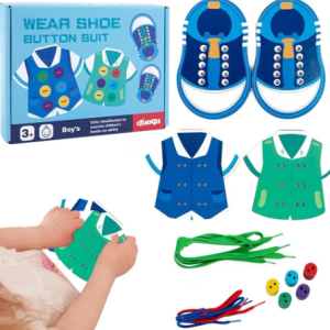 Wooden Shoe Lacing and Buttoning