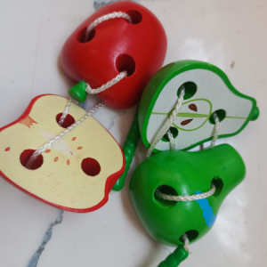 Wooden Fruit Lacing Apple and Guava