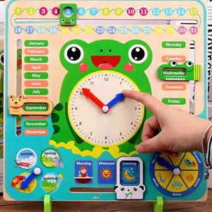 Multi Function Wooden Calendar Clock