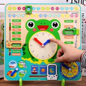 Multifunctional Wooden Calendar Clock